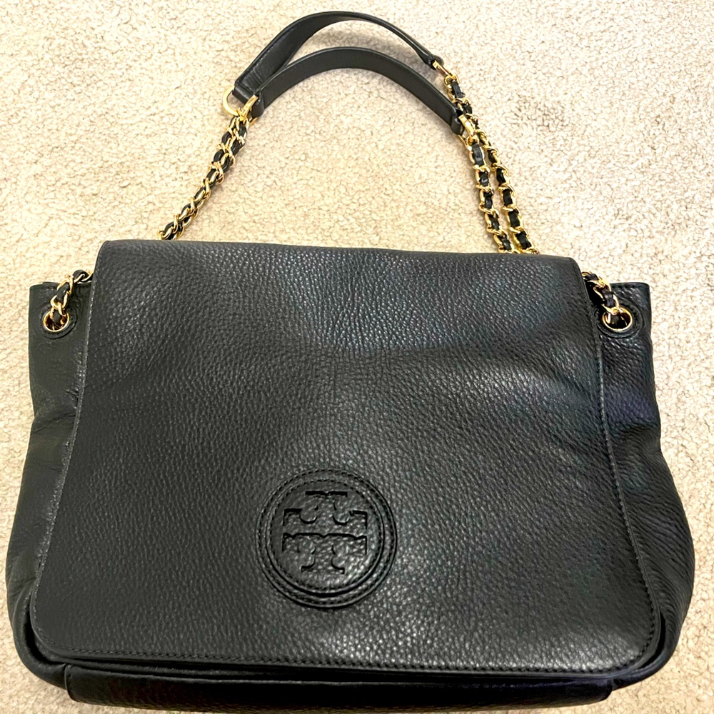 Tory Burch Pebbled Leather Messenger Bag